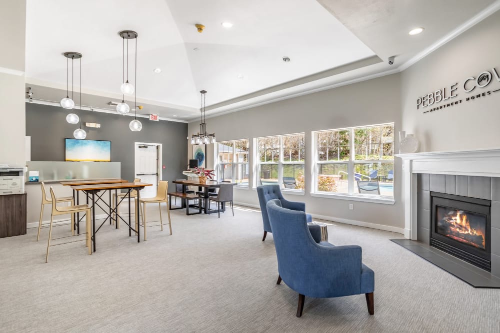 Community common area for resident use at Pebble Cove Apartments in Renton, Washington