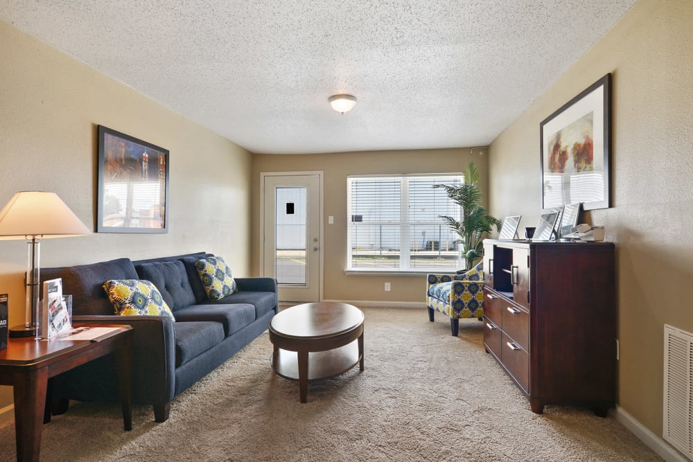 Model living room at Avalon Apartment Homes in Baton Rouge, Louisiana