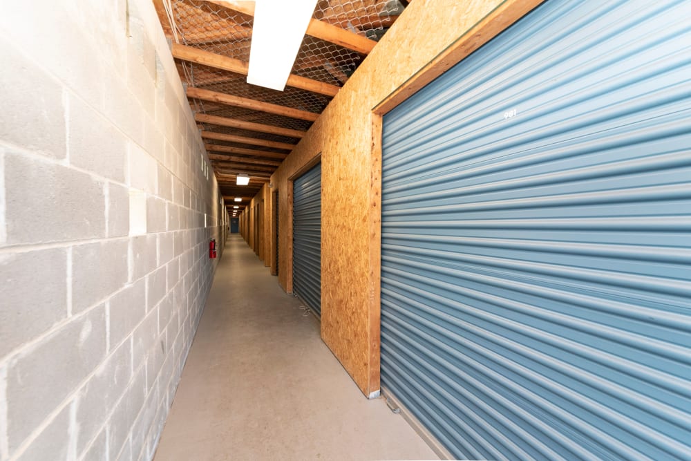 a hallway and units at Advantage Self Storage - Thompson Creek Rd in Stevensville, Maryland