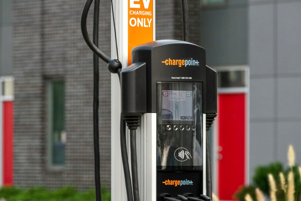 Electric vehicle charging station at SYMBOL Scott's Addition in Richmond, Virginia