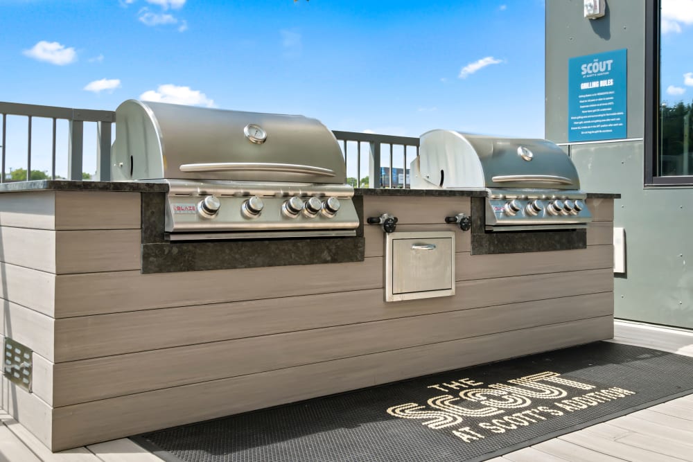 Barbecue station at The Scout Scott's Addition in Richmond, Virginia