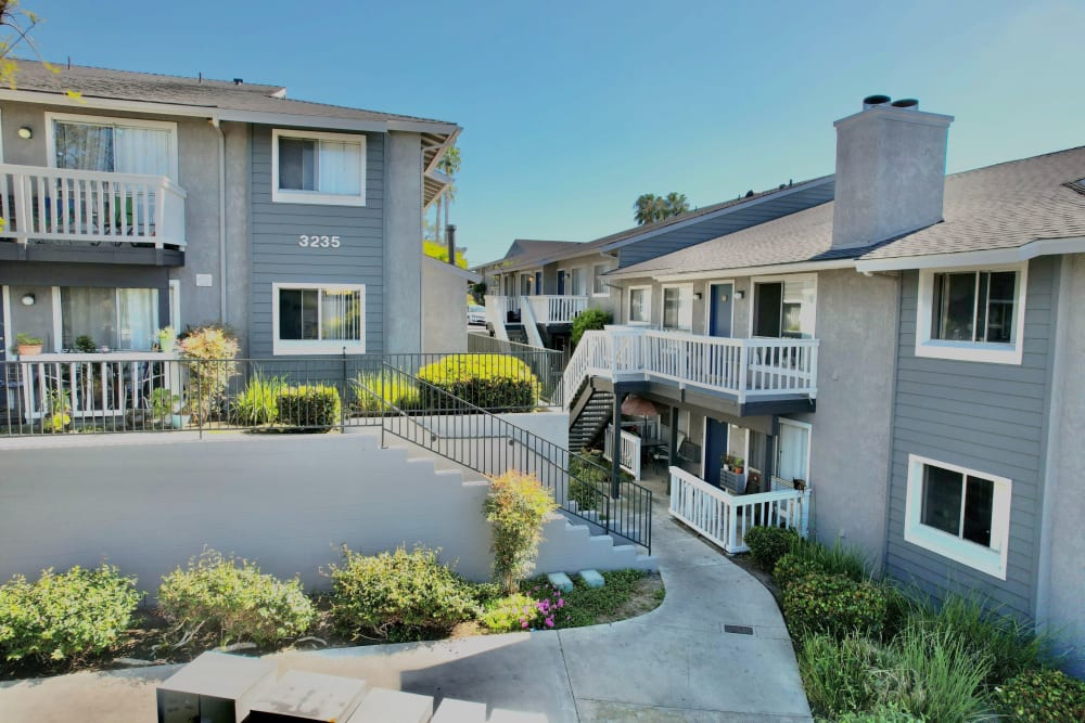 Exterior building shot at Hillside Terrace Apartments in Lemon Grove, California