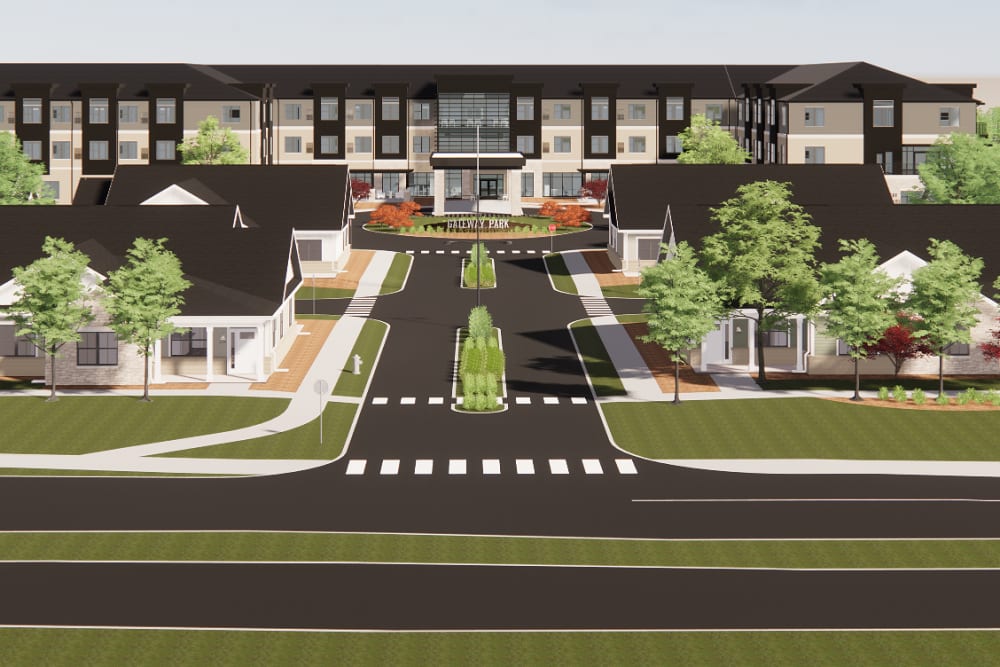 Exterior rendering of Randall Residence at Gateway Park rendering at Randall Residence at Gateway Park in Greenfield, Indiana