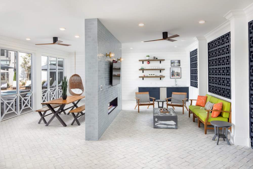 Modern kitchen in model apartment home at The Local Sugar Hill in Sugar Hill, Georgia