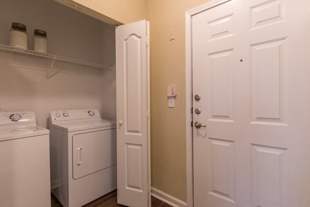 A washer and dryer in an apartment at Chattahoochee Ridge in Atlanta, Georgia