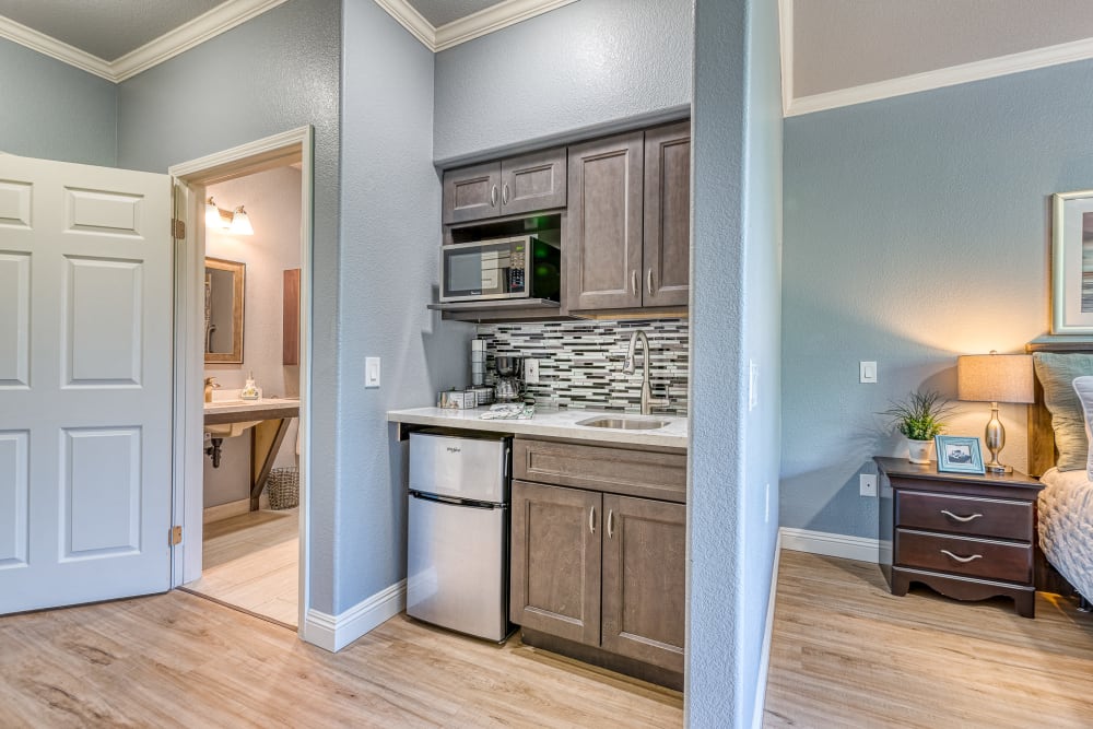 Kitchen area at Pacifica Senior Living Chino Hills in Chino Hills, California