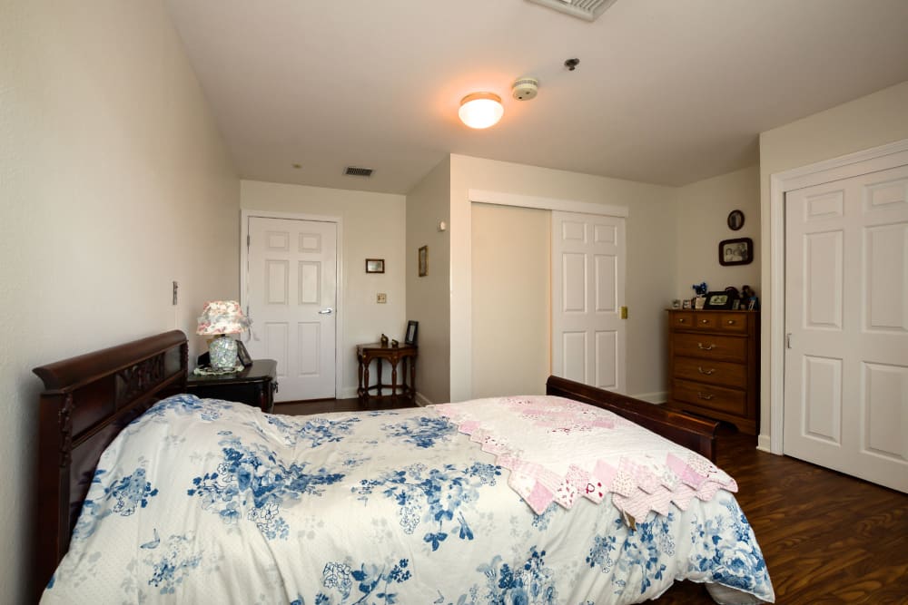 Bedroom at Pacifica Senior Living Bakersfield in Bakersfield, California