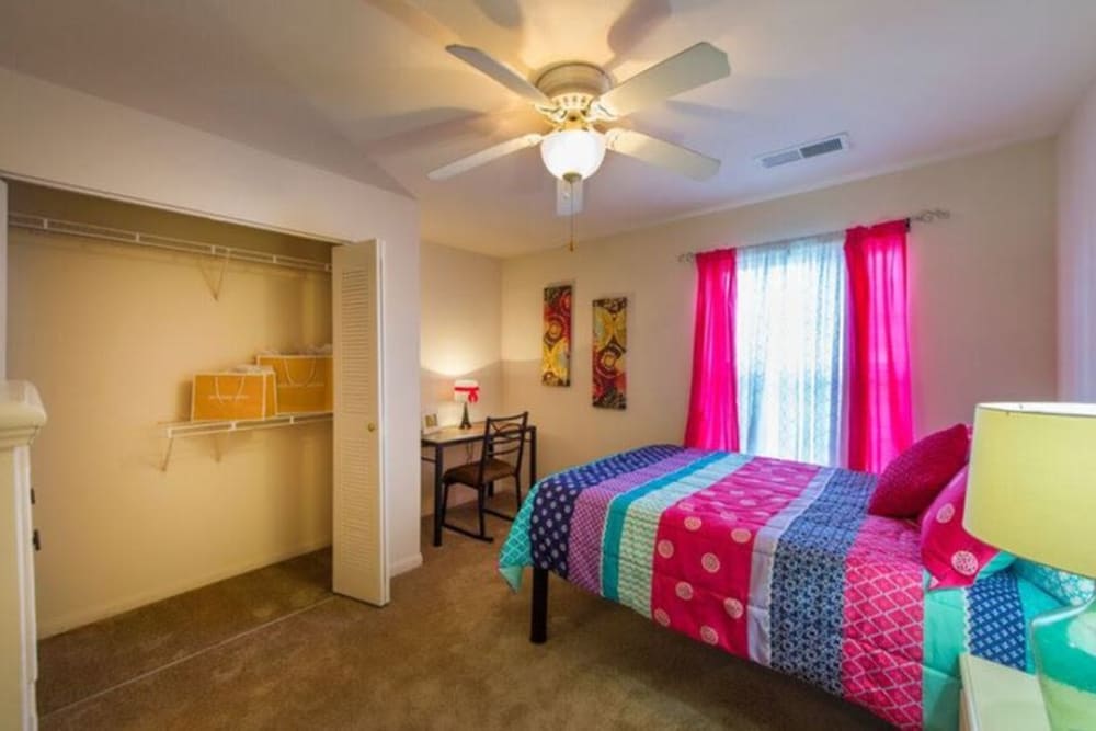 Private bedroom with closet at Campus Crossings in Murfreesboro, Tennessee