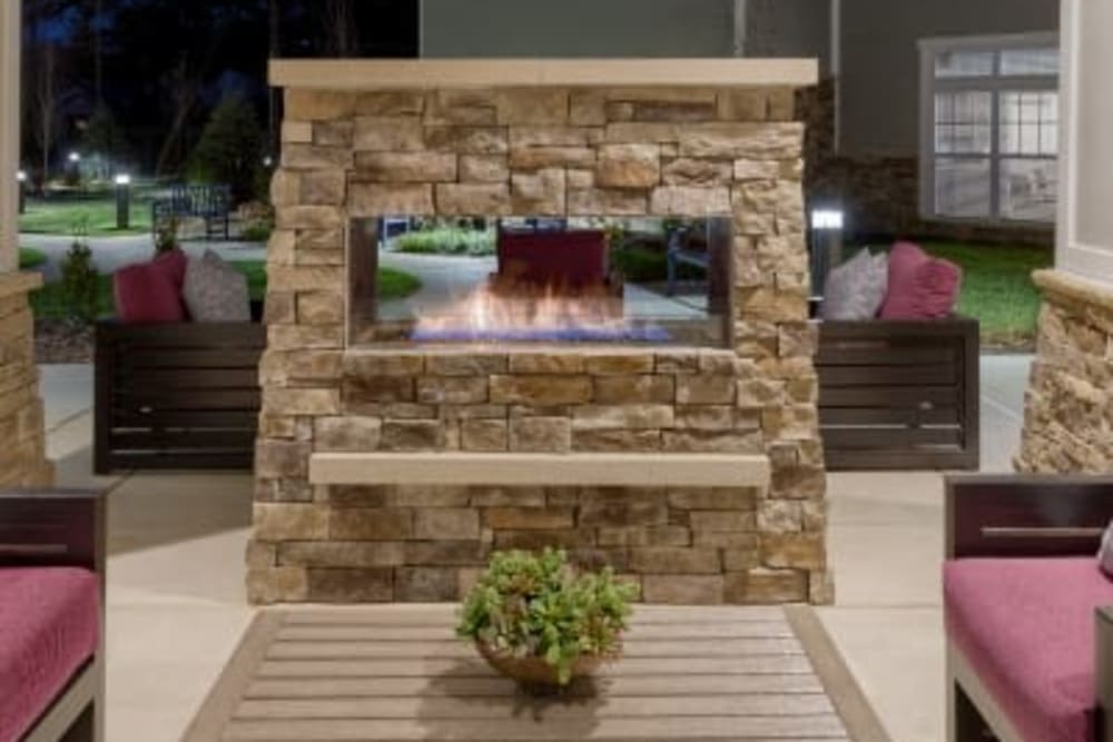 Outside fireplace at Anthology of Meridian Hills in Indianapolis, Indiana