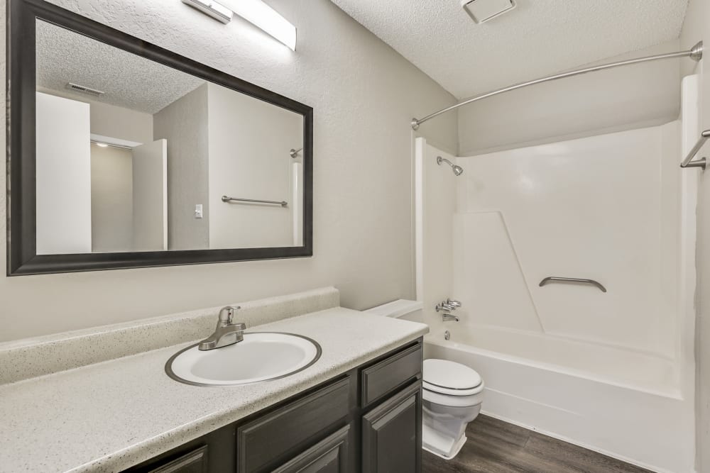 Large bathroom with updated fixtures 