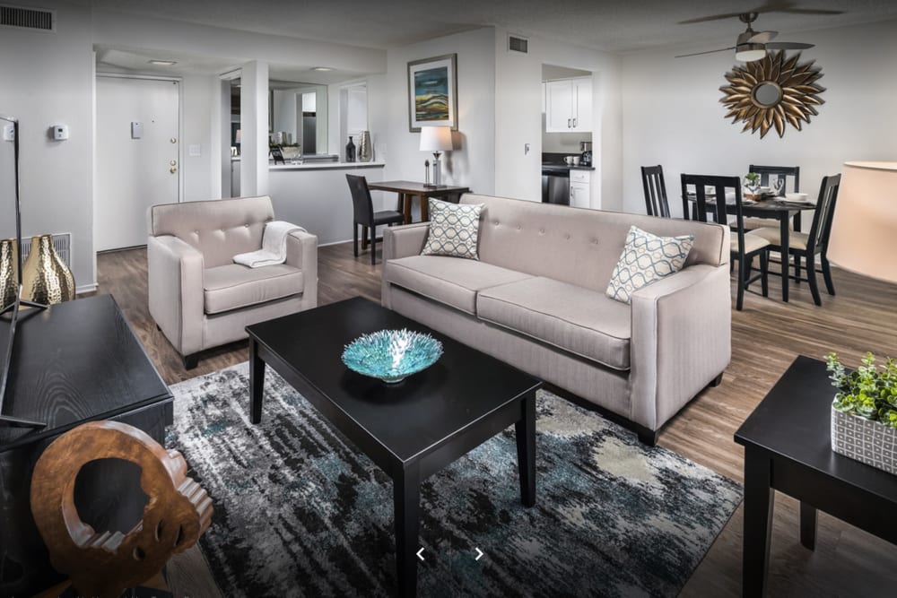 Model living room at The Villas at Woodland Hills in Woodland Hills, CA
