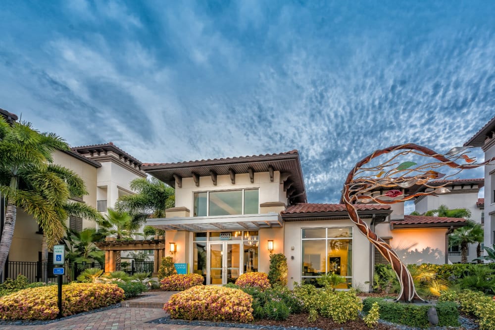 Exterior shot of the clubhouse at Amelia Westshore in Tampa, Florida