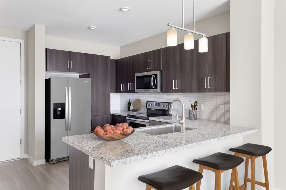 Kitchen island at The Tessera in Phoenix, Arizona