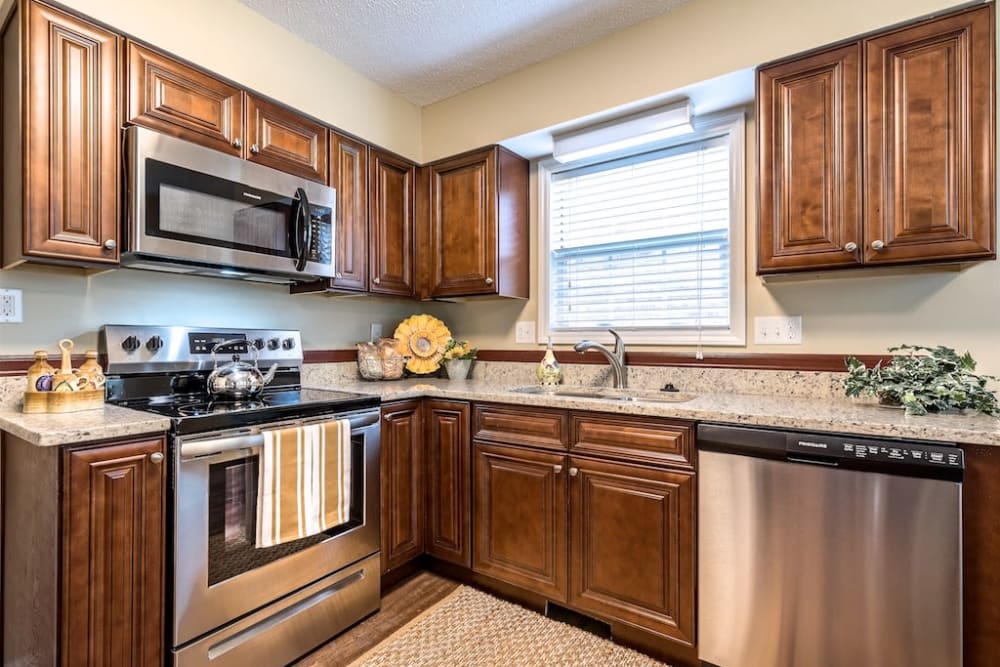 Resident kitchen at Pacifica Senior Living Heritage Hills in Hendersonville, North Carolina