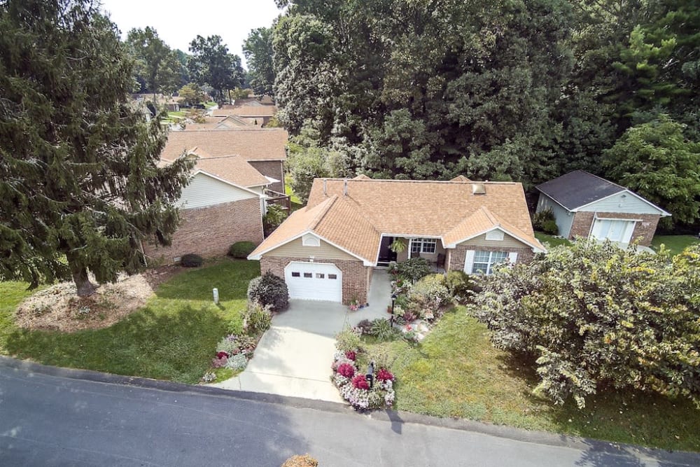 Aerial view of Pacifica Senior Living Heritage Hills in Hendersonville, North Carolina