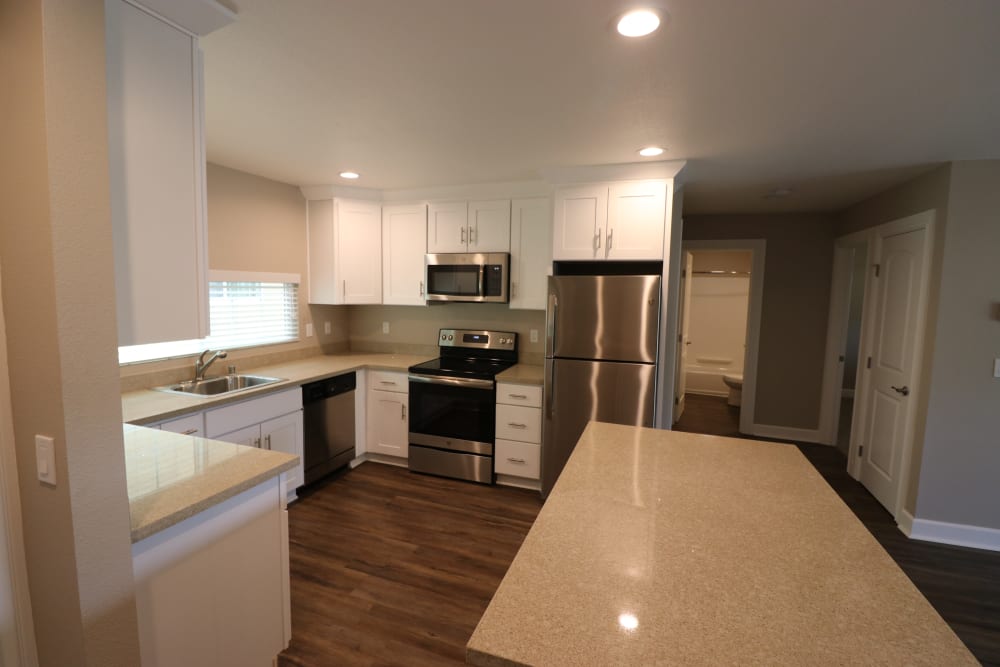 Renovated kitchen at Briarwood Apartment Homes in Livermore, California