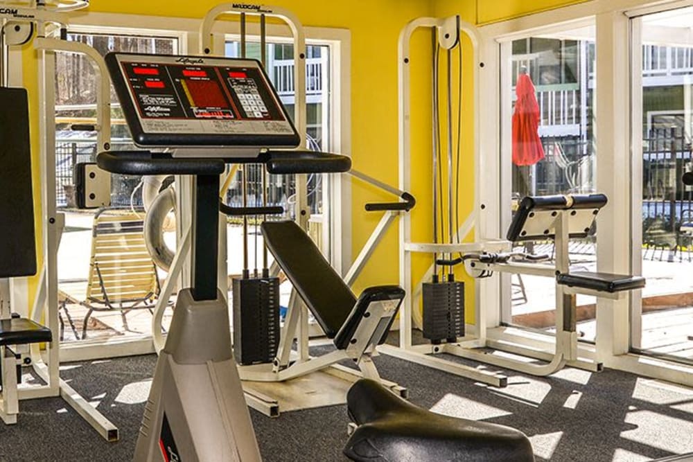 Modern fitness center at Devonwood Apartment Homes in Charlotte, North Carolina