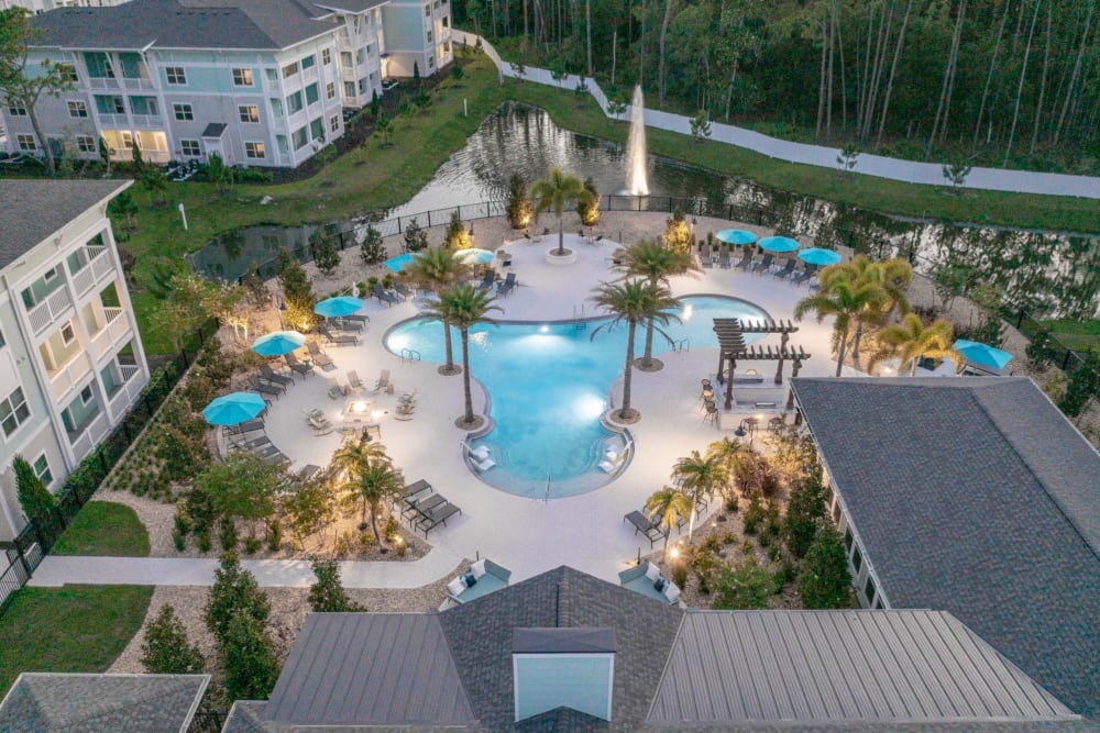 Lutz FL Apartments - Sage at Cypress - Sparkling Pool with Lounge Seating
