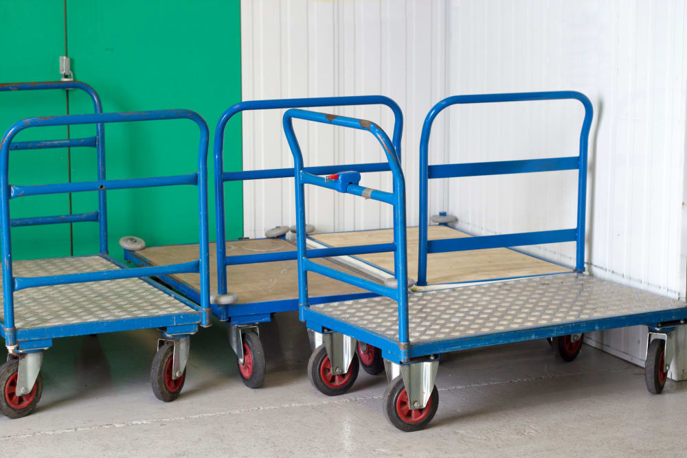 dolly carts for use at Trojan Storage of North Sacramento in Sacramento, California