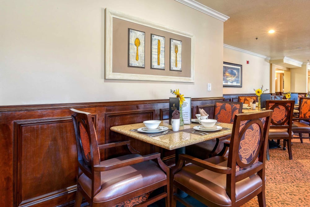 Dining table at Pacifica Senior Living Millcreek in Salt Lake City, Utah