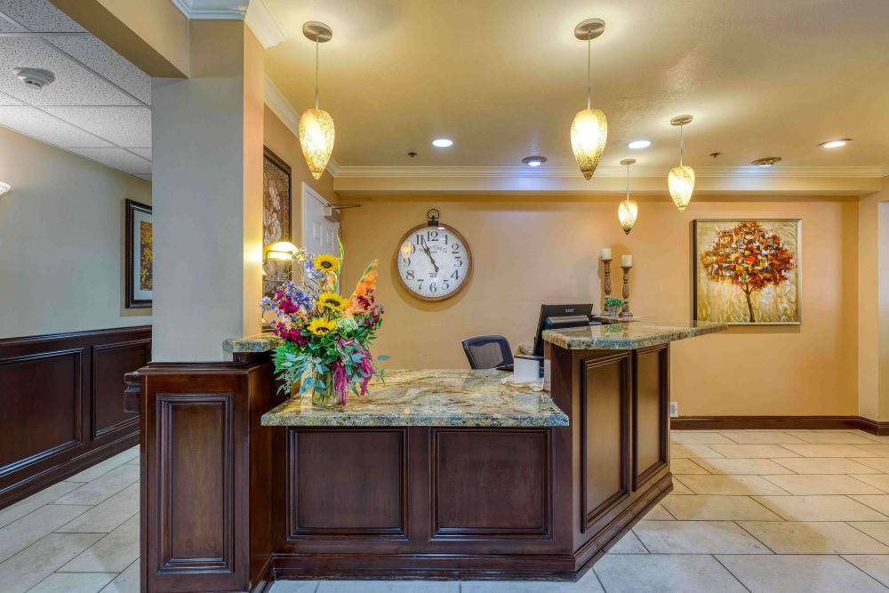Front desk at Pacifica Senior Living Millcreek in Salt Lake City, Utah
