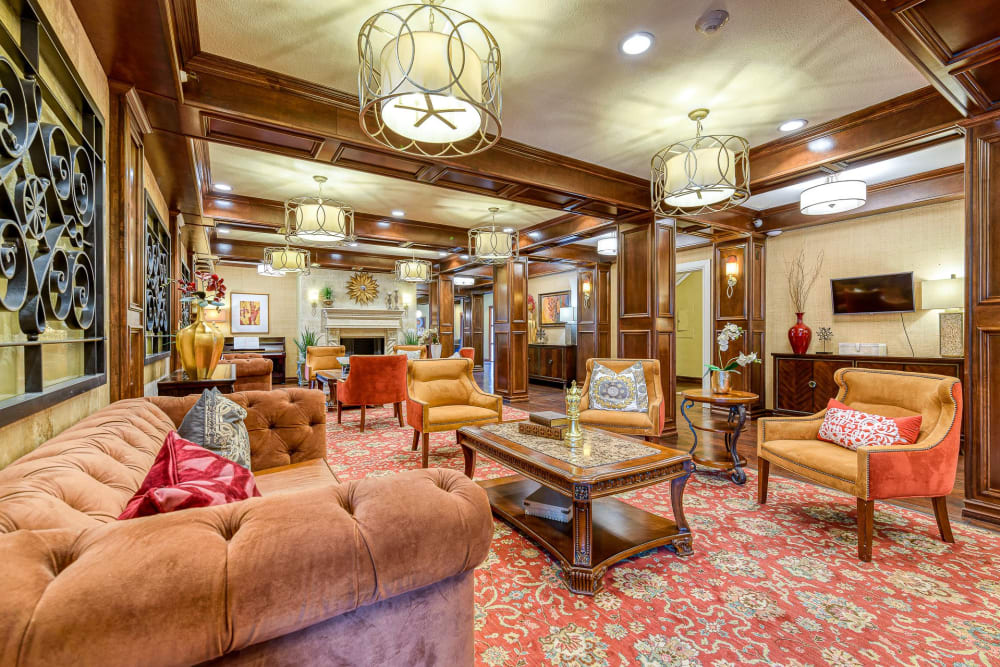 Lobby area at Pacifica Senior Living Oakland Heights in Oakland, California