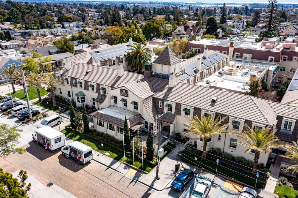 Aerial view of Pacifica Senior Living Oakland Heights in Oakland, California