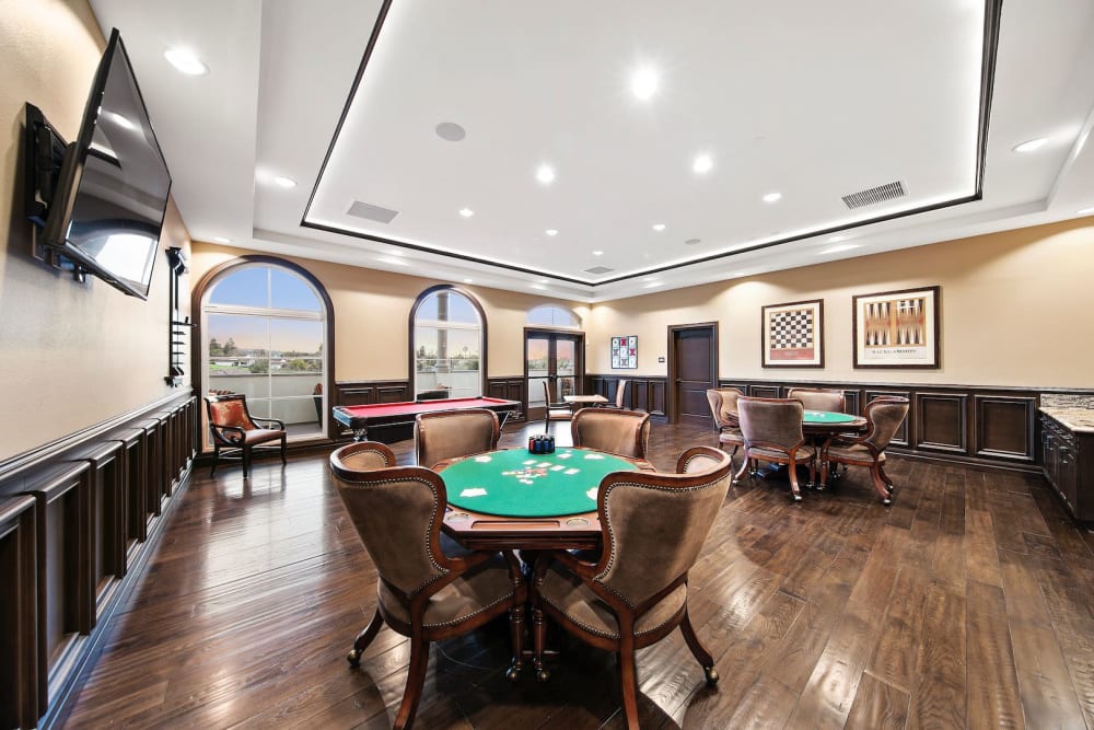 Game room at Pacifica Senior Living Oceanside in Oceanside, California