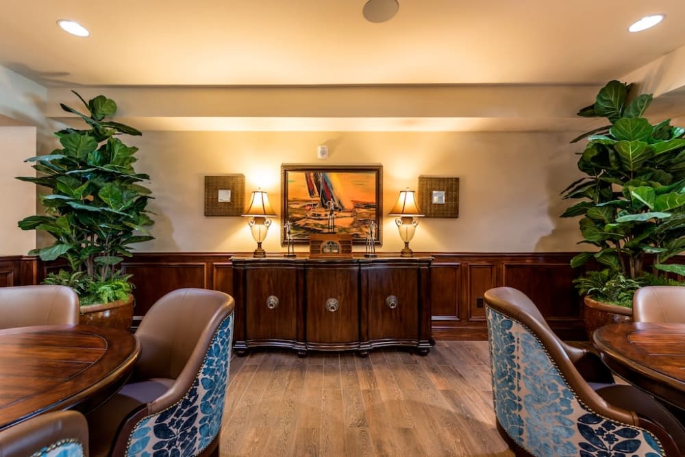 Seating area at Pacifica Senior Living Oxnard in Oxnard, California