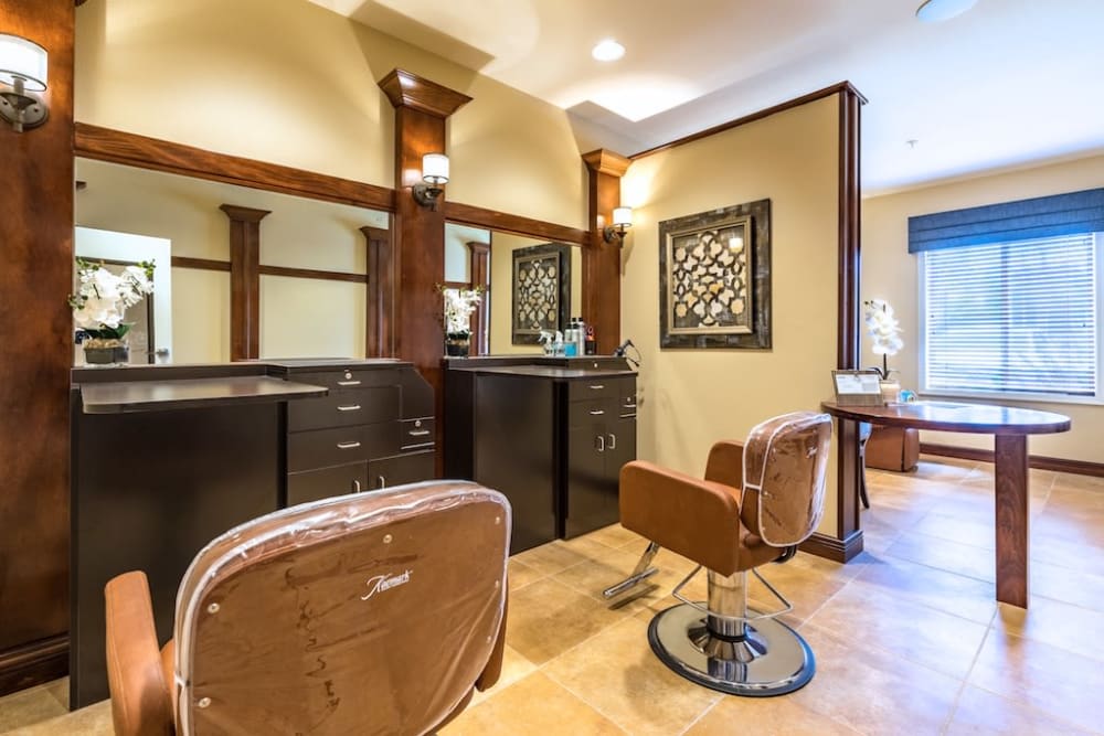 Hair salon at Pacifica Senior Living Oxnard in Oxnard, California