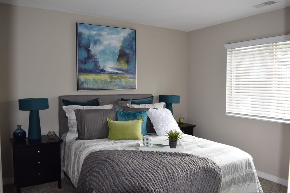 Model bedroom at The Preserve on Allisonville in Indianapolis, Indiana