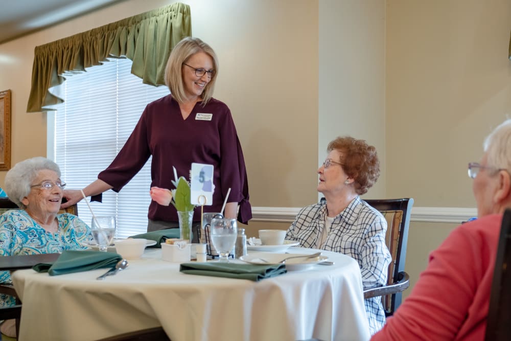 Spacious independent dining at The Harmony Collection at Roanoke - Memory Care