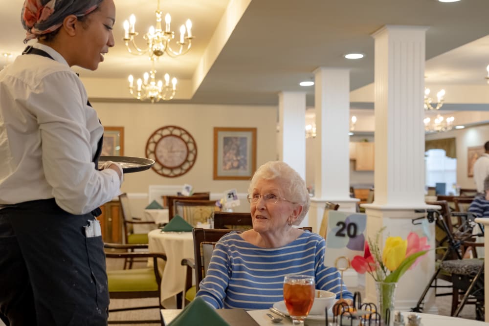 senior resident and care giver at The Harmony Collection at Roanoke - Memory Care