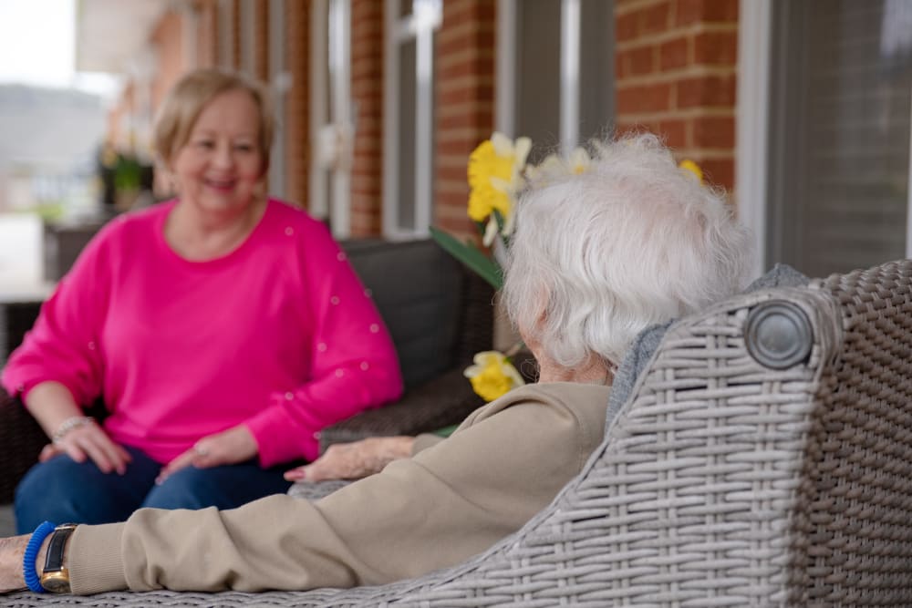 women enjoying life at senior living community 