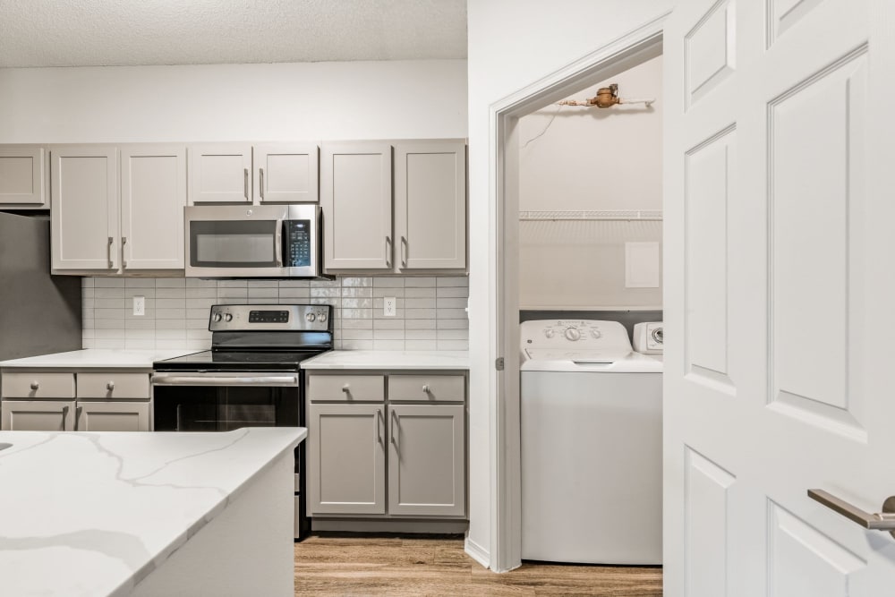 Kitchen in a model home at Greenwood Plaza in Centennial, Colorado