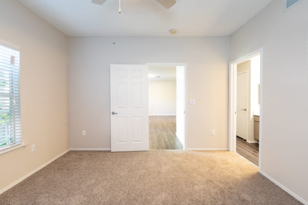 Bedroom in a model home at Greenwood Plaza in Centennial, Colorado