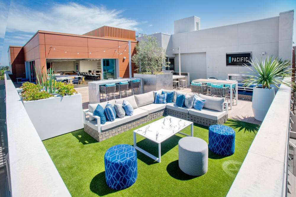 Rooftop lounge at The Pacific in Long Beach, California