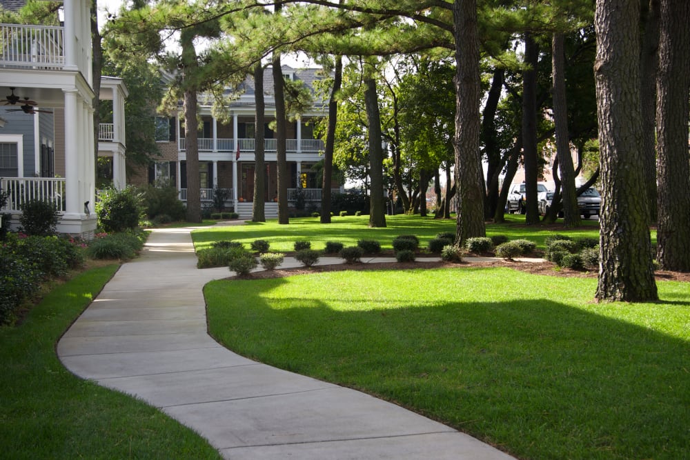 Path through the community at Village Square Apartments in Norfolk, Virginia