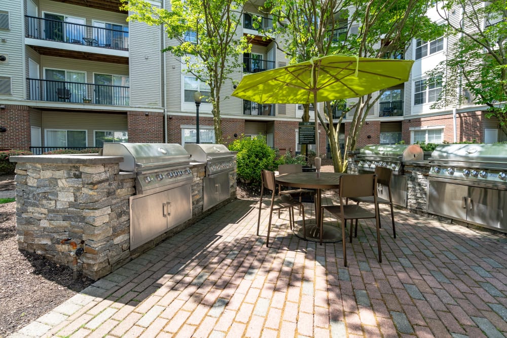 Gas grills for resident use at Sofi Parc Grove in Stamford, Connecticut