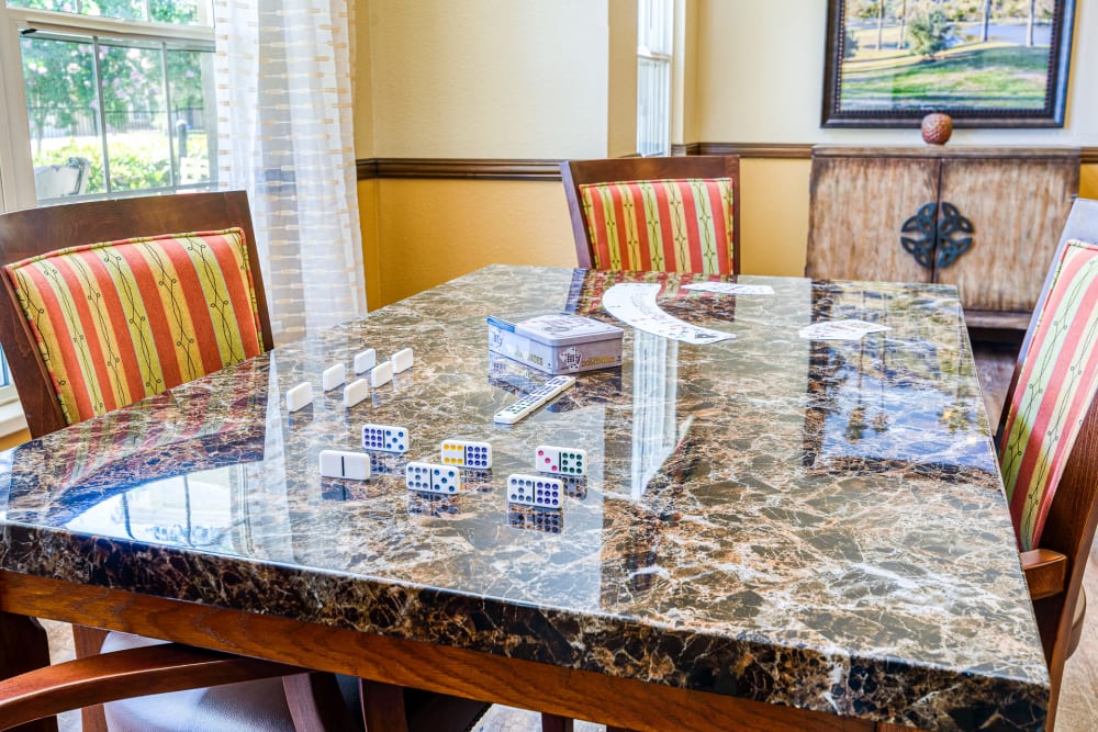Table in the dining area at Pacifica Senior Living Hemet in Hemet, California