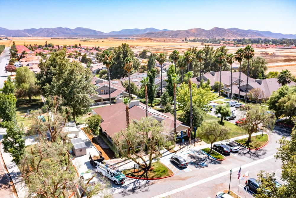 Aerial view of Pacifica Senior Living Hemet in Hemet, California