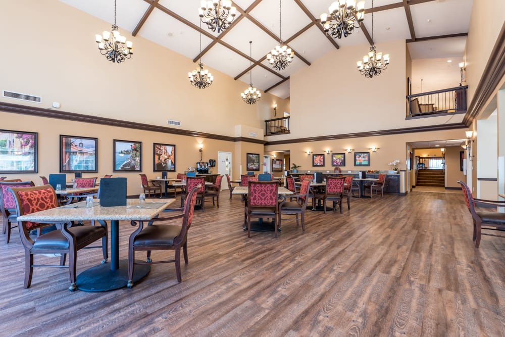 Dining area at Pacifica Senior Living Ellensburg in Ellensburg, Washington