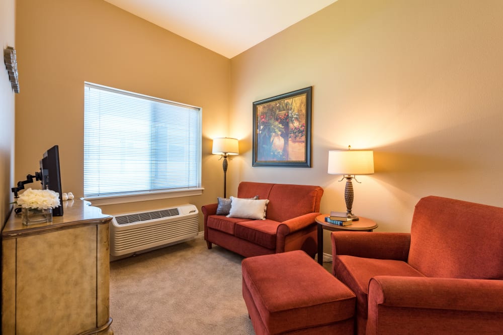 Living area in a residence at Pacifica Senior Living Ellensburg in Ellensburg, Washington