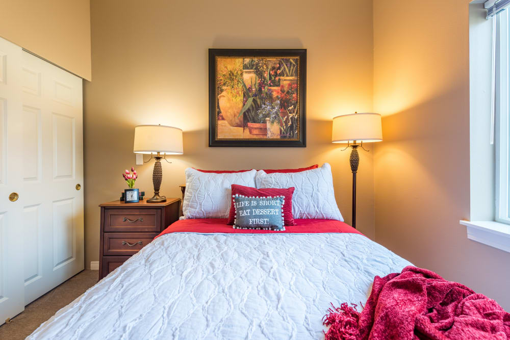 Bedroom in a home at Pacifica Senior Living Ellensburg in Ellensburg, Washington