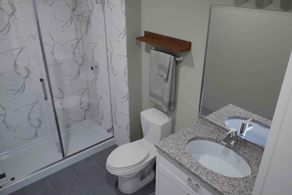 Remodeled bathroom at Amelia Westshore in Tampa, Florida