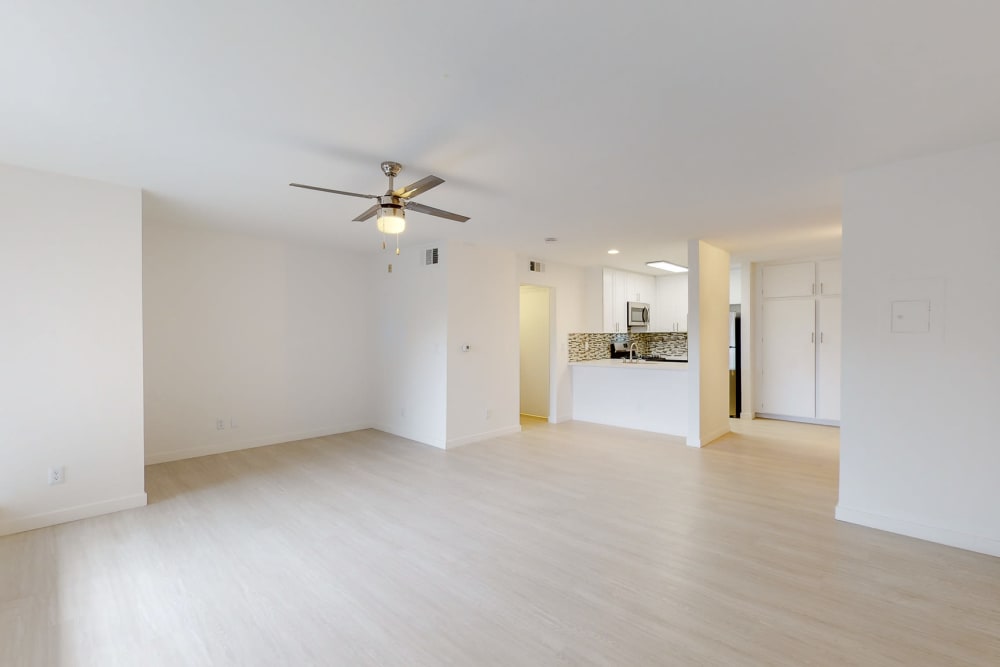 Ceiling fan in a modern apartment at Club Marina Apartments in Los Angeles, California