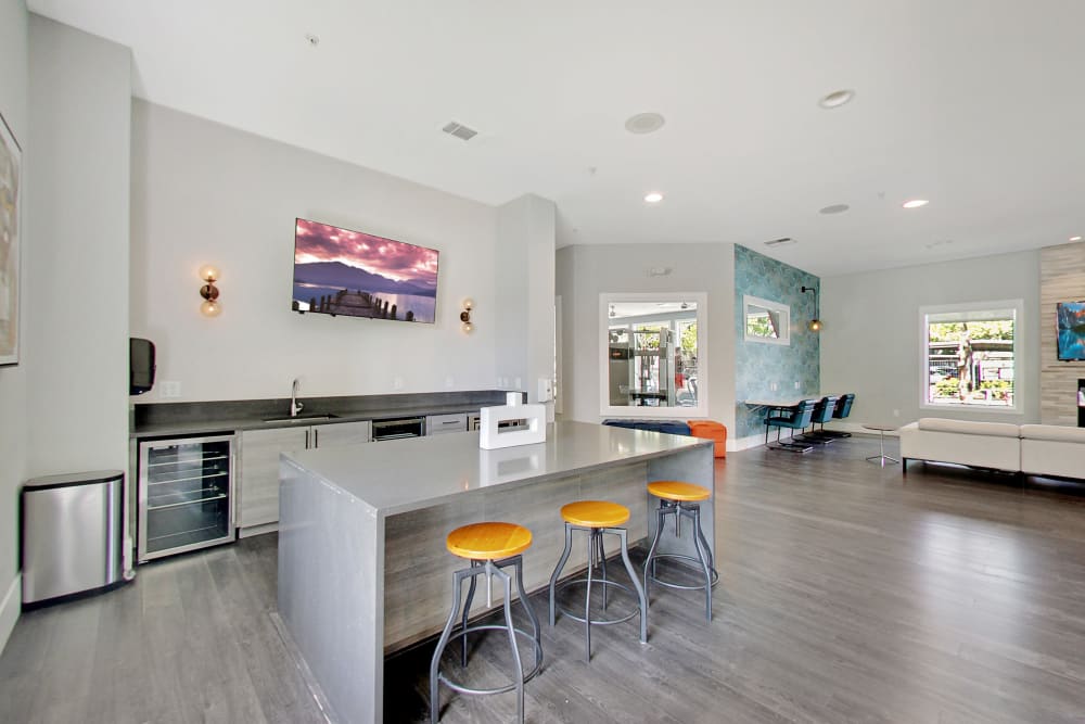 The common kitchen at Avion Apartments in Rancho Cordova, California