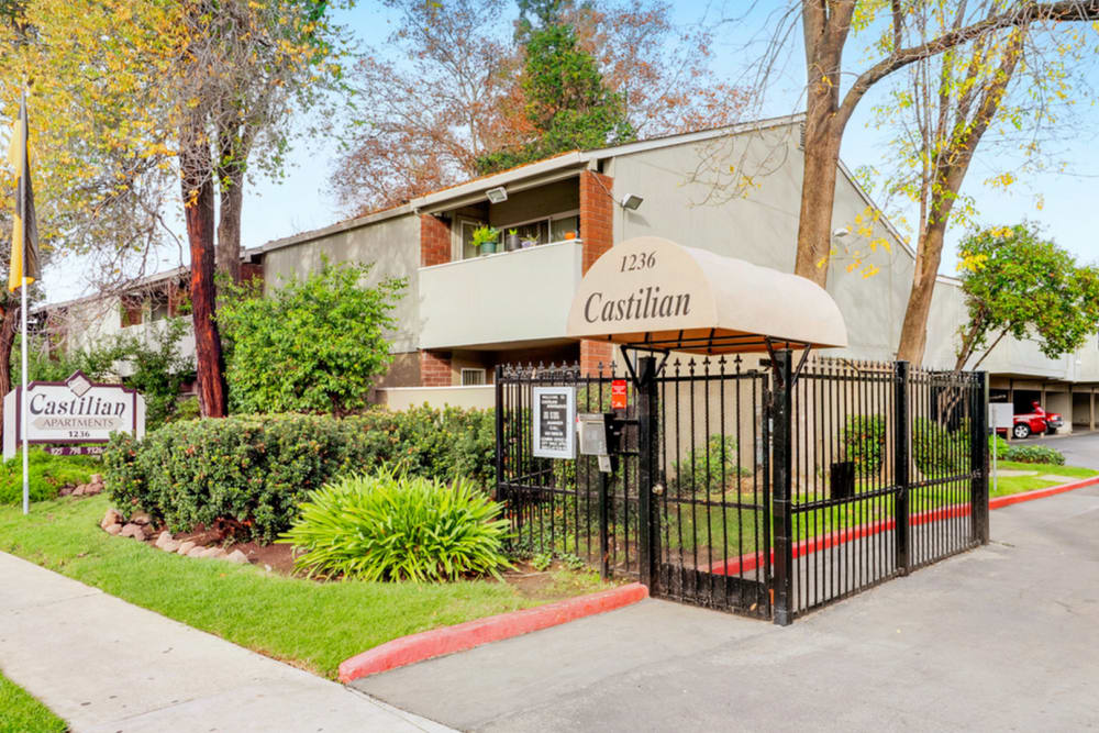 Gated entrance to Castilian in Concord, California