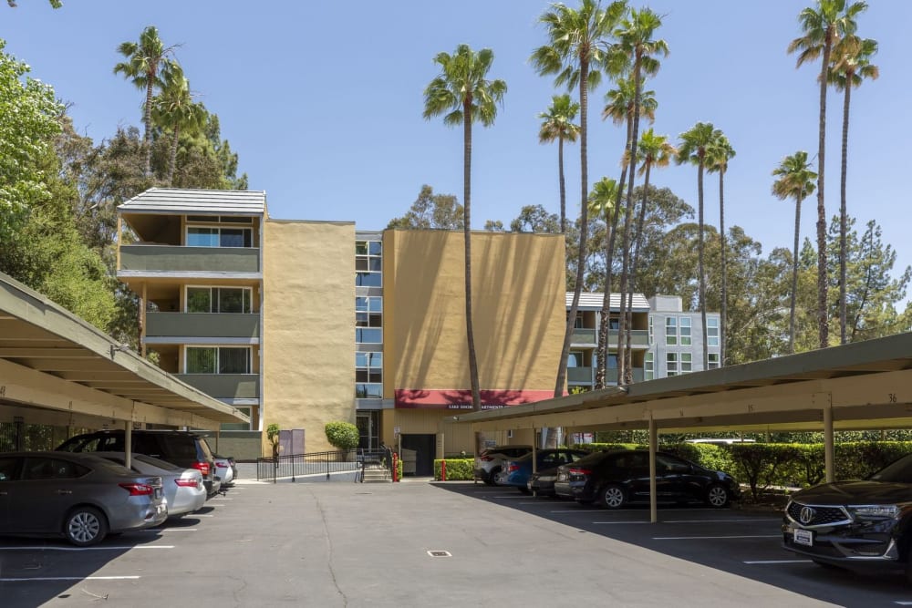 Covered parking at Adobe Lake Apartments in Concord, California