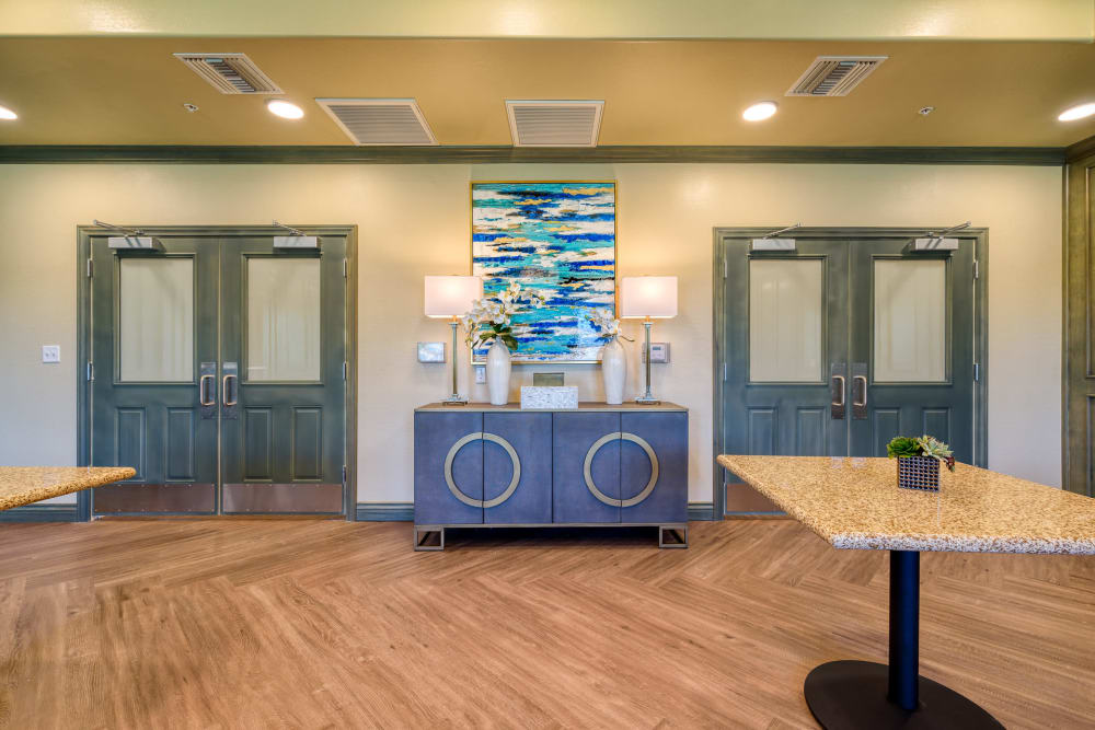 Spacious room with two sets of double doors at Pacifica Senior Living Paradise Valley in Phoenix, Arizona